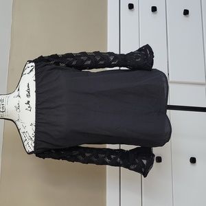 Boho Bohemian Style Off-shoulder Black Lace Bell Sleeves Medium